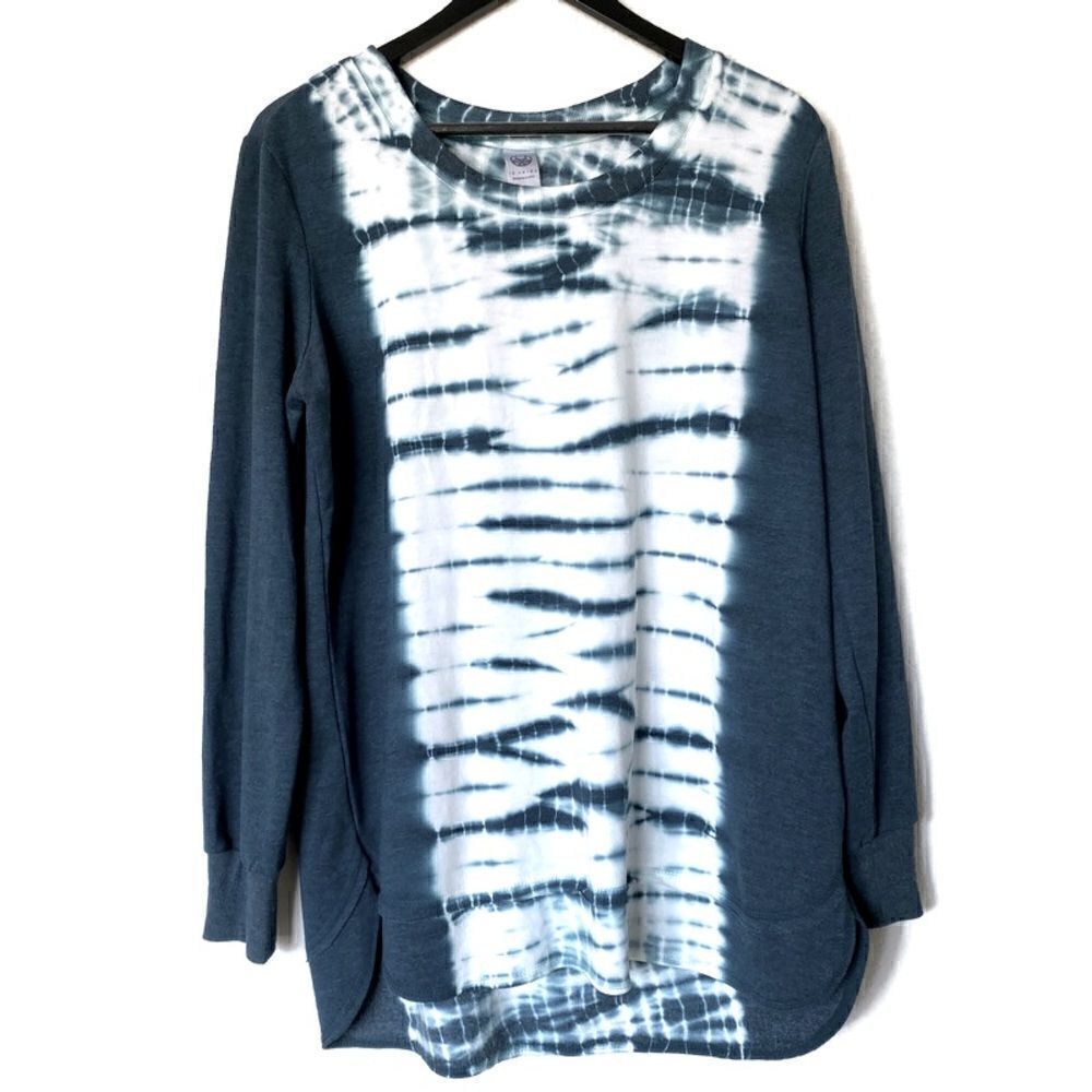 LE VERDE Long Sleeve Tie Dye Athletic Pullover Size Large